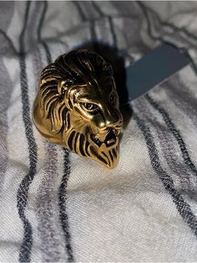 Elite Force Majestic Lion Head Statement Ring – Size 10, 31g Heavyweight